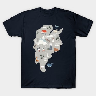 Winter Country Map 2 T-Shirt